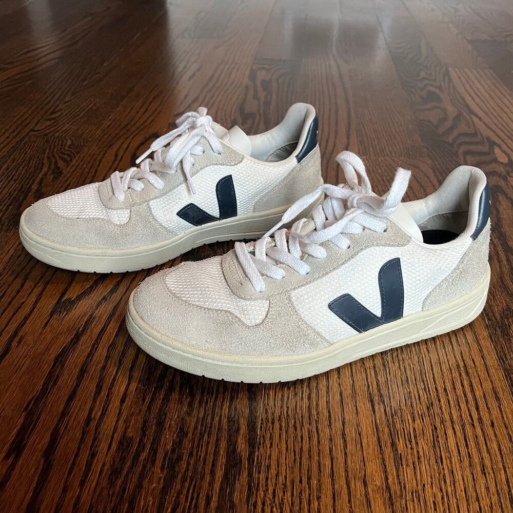 Veja Women’s V-10 B-Mesh White Nautico Sneakers (Size 9)